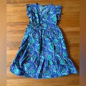 NWOT Blue Printed Wrap Tie Dress from Tea